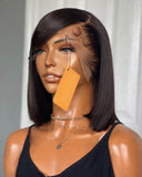 Zetvaa 13x4 13x6 Lace Front Wig Short Bob Wigs Straight Lace Front Human Hair Wigs For Women Pre Pluck With Baby Hair Glueless Wig Remy