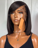 Zetvaa 13x4 13x6 Lace Front Wig Short Bob Wigs Straight Lace Front Human Hair Wigs For Women Pre Pluck With Baby Hair Glueless Wig Remy