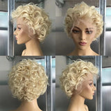 Zetvaa wig 150/180 Density 13x6 Blonde Brazilian Curly Wig