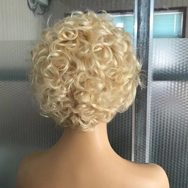 Zetvaa wig BOB / 12inches / United States, 180% 150/180 Density 13x6 Blonde Brazilian Curly Wig