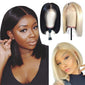 Zetvaa Wigs Straight Bob Lace Pre Plucked Hairline Front Human Hair Wigs