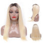 Zetvaa Wigs T1B/613 / 18inches / 13x4 Lace Front Wig Platinum Pre Plucked Blonde Bleached Knots Wigs